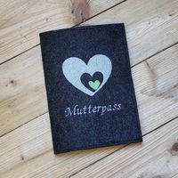 Mutterpass Herz anthrazit Shop